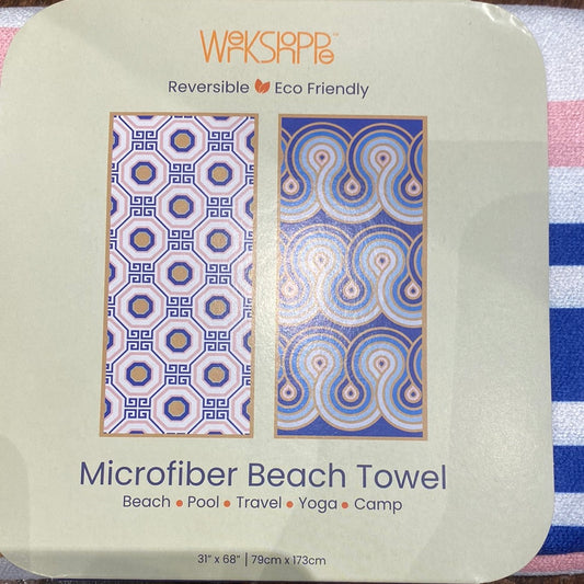 Greek Key Tiles Microfiber Beach Towel